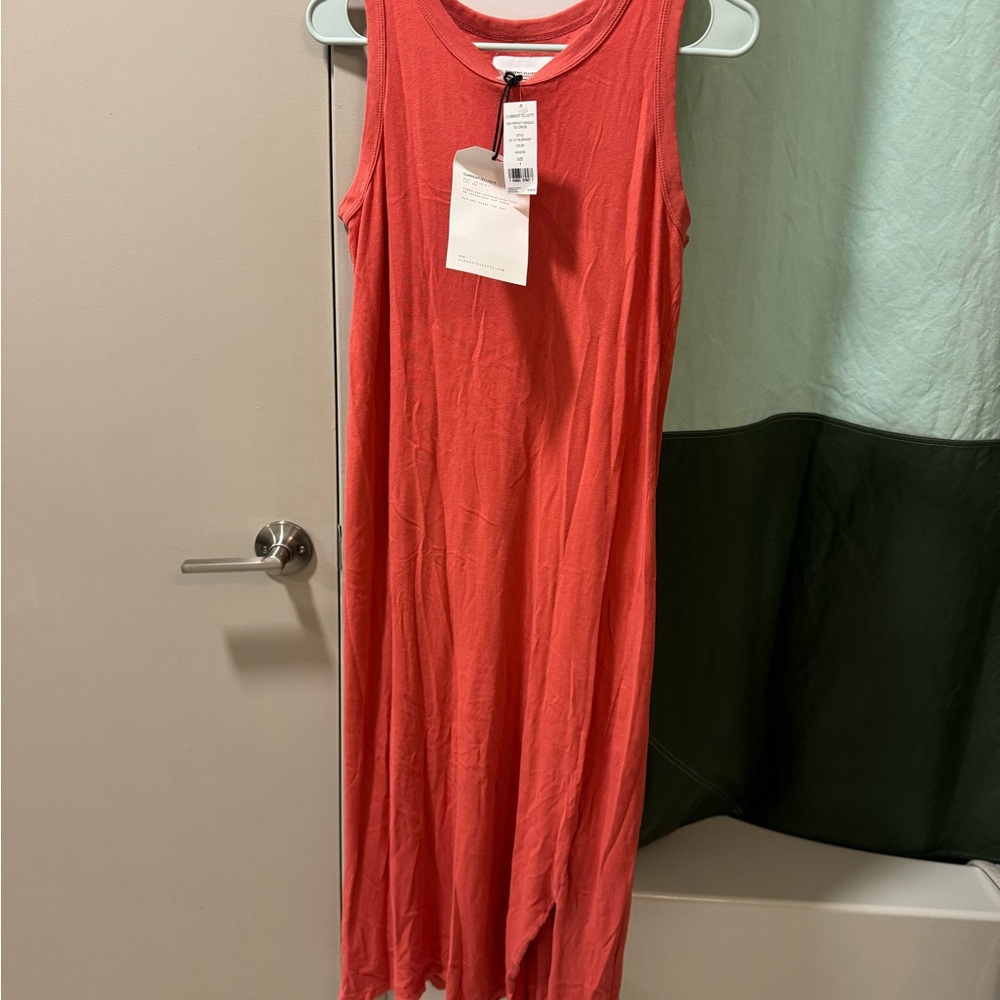 Current/Elliott The Perfect Muscle Tee Coral Pink Dress “vintage red” size 1